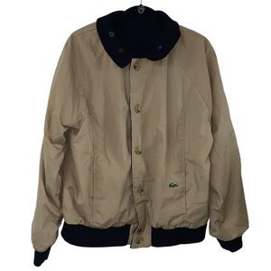 Lacoste Beige and Navy Bomber Jacket